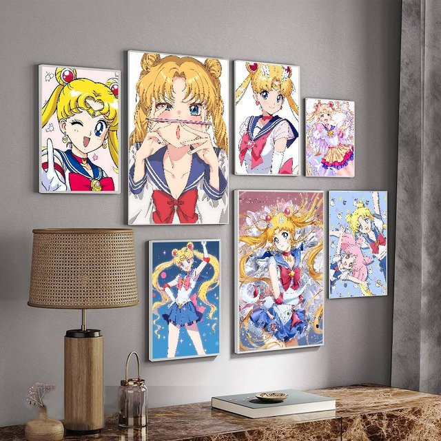 S-Sailor M-Moon Whitepaper Poster von Potdemiel, wasserfester Wandaufkleber in Multicolor für Kaffeehaus und Bar - Bild 1