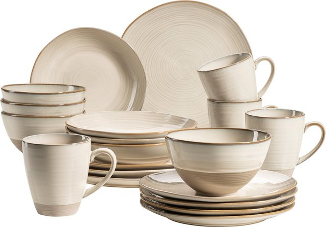 Mäser Kombiservice Nottingham aus Keramik, 20-teilig, beige - Bild 1