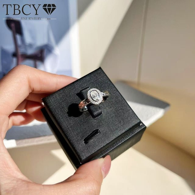TBCYD Moissanit-Ring, 925 Silber, oval geschliffen, Damen - Bild 1