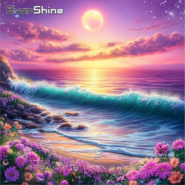 Evershine 5D DIY Diamant Mosaik Meer Landschaft, Diamant Malerei Set - Bild 1