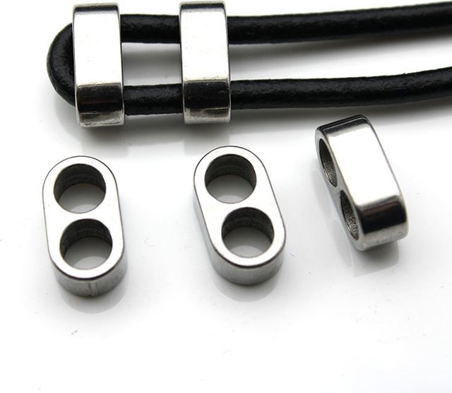 SUMOORL Charm-Schiebeperlen Edelstahl, Silber, 5mm - Bild 1