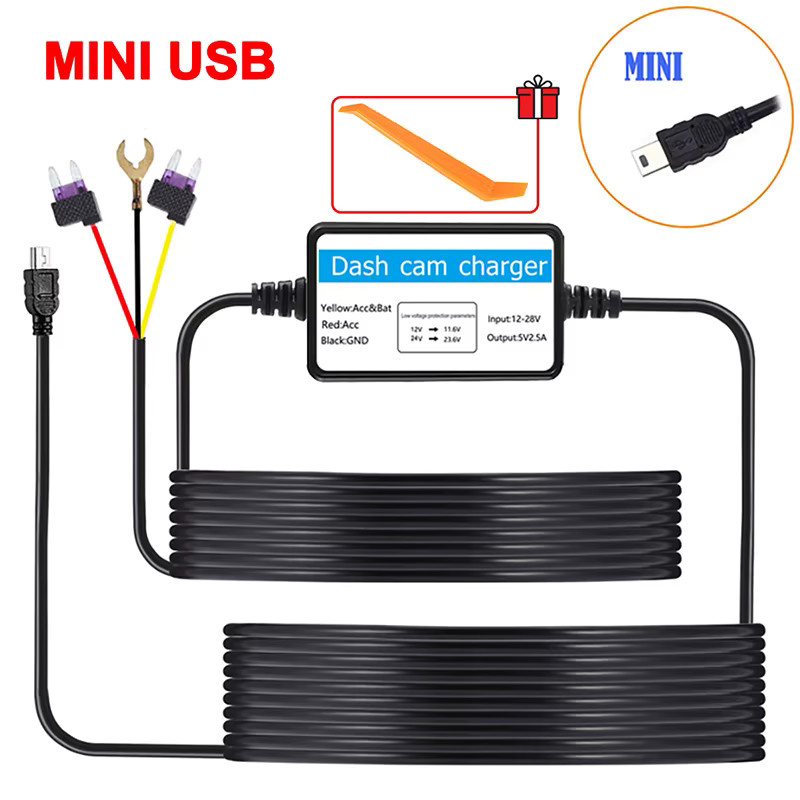 WDSZKMYF Hardwire-Kit für 24-Stunden-Parküberwachung und Dashcam, Mini-USB-Anschluss, Schwarz - Bild 4