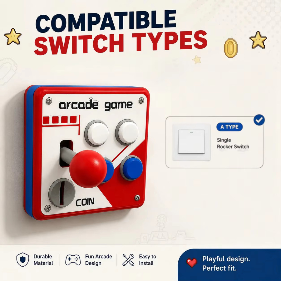 PKFC Retro-Arcade-Schalterpanel als 3D-gedruckter Aufkleber für Spielkonsolen in Multicolour - Bild 1