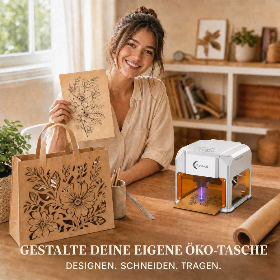 Carverall K4 3W Lasergravierer Mini-Graviermaschine mit WiFi-App-Steuerung und USB, Arbeitsbereich: 80 x 80 mm, für Holz, Leder und Papier - Bild 5