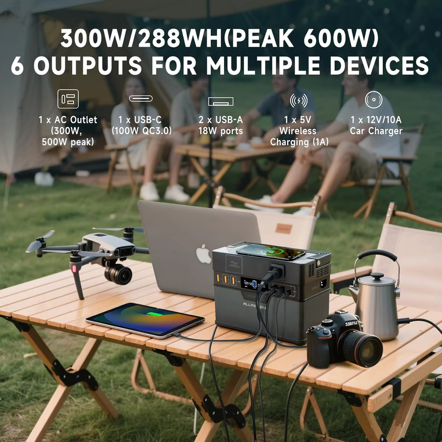 ALLPOWERS S300 PLUS Tragbare Powerstation 300W mit 288Wh und kabelloser Ladefunktion als Solargenerator für Camping und Outdoor - Bild 4