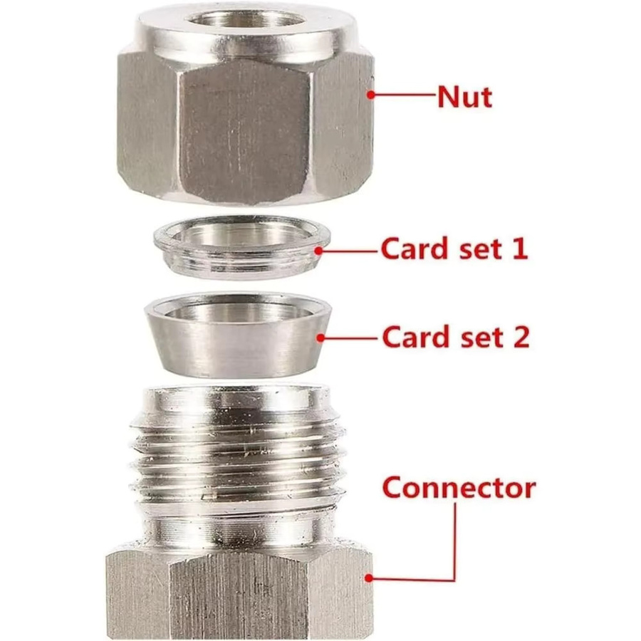 10 Stück Messing-Stecker für Nebelsysteme, 3/8 Zoll (9,52 mm), gerader Sprühsitz, Hochdruck-Düsenanschluss, Farbe: Silber - Bild 3