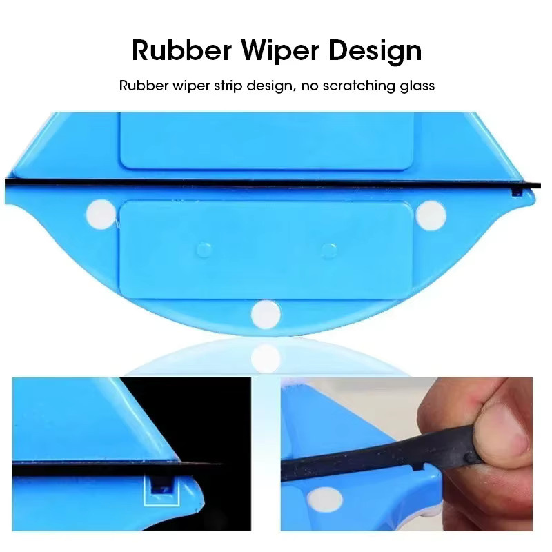NOCCLILI Magnetischer Doppelseitiger Fensterreiniger in Blau mit Baumwollpads - Bild 3
