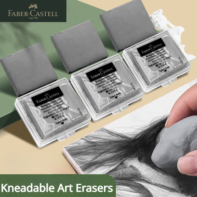 Faber-Castell Drawing Art Knetradiergummi zum Korrigieren und Aufhellen von Holzkohle, Bleistift und Pastell in Grau - Bild 1