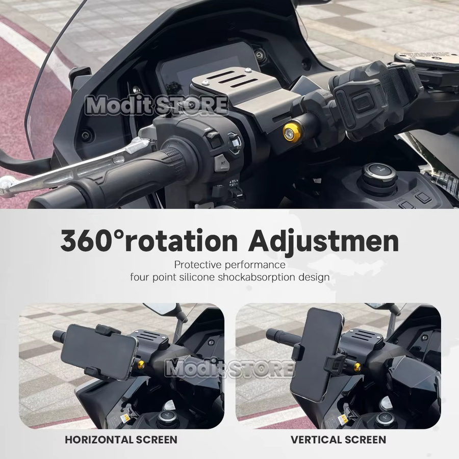 MODIT-HC Lenkerhalterung für Honda Forza 750 (2025/2026) zur GPS- und Handy-Navigation, 22 mm, Schwarz/Silber - Bild 4