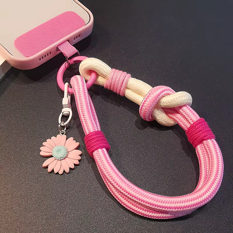 Universelles Handy Lanyard mit 3D Blumen Design als Handgelenk Strap in Pink - Bild 2