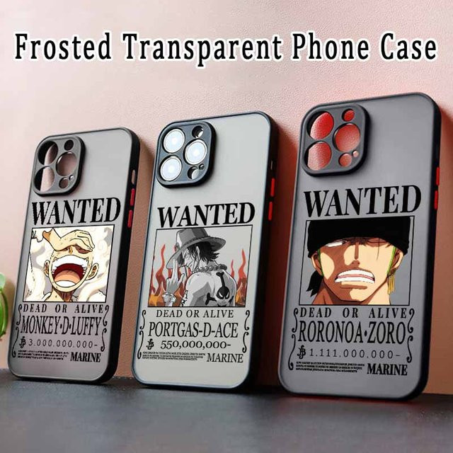 One Piece Anime Handyhülle für iPhone 17 Air 16 15 14 13 12 11 Pro Max Plus mini – Mattierte transparente Schutzhülle - Bild 1