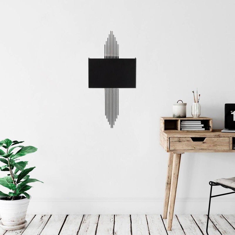 Opviq Wandleuchte Art-Déco aus Metall in Schwarz und Silber, B/H/L: 10 x 22 x 75 cm, E27 - Bild 2