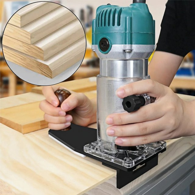 FNICEL Präzisions-Trimmer-Fräser Set mit transparenter Tauchbasis und Führungsplatine zur Holzbearbeitung - Bild 1