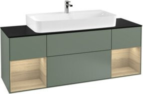V&B Waschtischunterschrank Finion Wandbeleuchtung in Lackoptik, Breite: 160 cm, Tiefe: 50,1 cm, Höhe: 50,1 cm - Bild 1