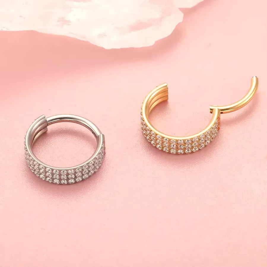 ZOORBODY JEWELRY Nasenring Piercing, Titan, Zirkonia, Silber, Unisex - Bild 1