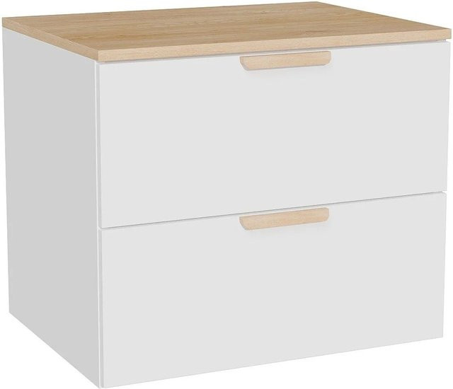 Waschbeckenunterschrank Avoreli in Weiß, B/T/H: 60 x 46 x 50 cm - Bild 1