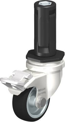 Blickle Lenkrolle 853311 LRXA-PATH 50G-FI-EXR03 mit Feststeller aus Edelstahl in Silber und Grau, Rad-Durchmesser: 50 mm, Tragfähigkeit: 75 kg - Bild 1