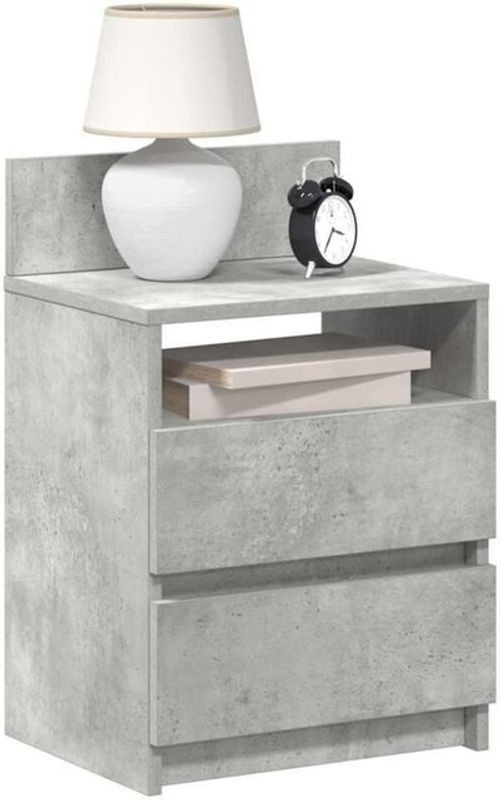 Moderner Nachttisch mit 2 Schubladen von Vidaxl in Grau, B/T/H: 40 x 33 x 60 cm - Bild 1