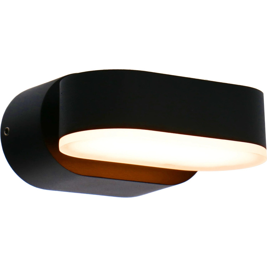 LED's light Außen-Wandleuchte Oval in Schwarz aus Aluminium mit warmweißem LED-Licht und verstellbarem Up-Down-Lichteffekt - Bild 2