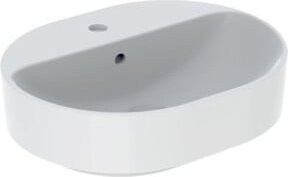 Geberit Aufsatzwaschtisch VariForm aus Keramik, Farbe: Weiß, Form: Oval, mit Überlauf, Breite: 50 cm, Tiefe: 40 cm - Bild 1