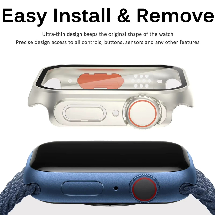 HUBANDE Displayschutzfolie und Hülle für Apple Watch, Silber, Silikon - Bild 4