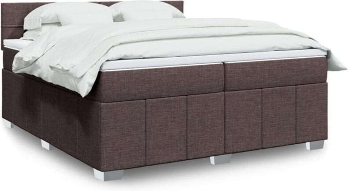 Vidaxl Boxspringbett mit Matratze in Braun aus Stoff und Holzwerkstoff B/T/H: 200 x 200 x 100,5 cm - Bild 1