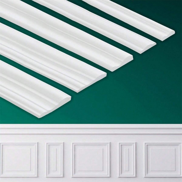 Selbstklebende PVC Wandverkleidung in Weiß, klassische Formverkleidung für Stuhlschienen und Wände, Länge: 2 m - Bild 1