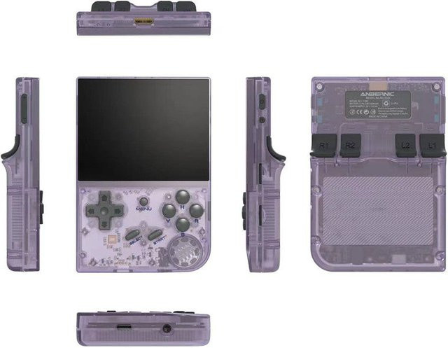 Anbernic RG35XX Retro Handheld Konsole in Violett mit 64GB Speicher - Bild 1