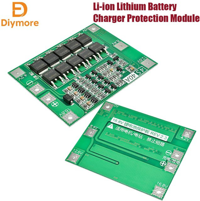 Diymore Li-Ion Lithium Batterie Ladegerät BMS 4S 40A Verbesserte Version für 18650 Akkus in Grün - Bild 1