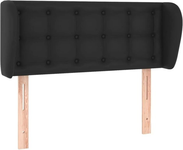 vidaXL Kopfteil mit Ohren in Schwarz aus Kunstleder, B/T/H: 83 x 23 x 78/88 cm - Bild 1