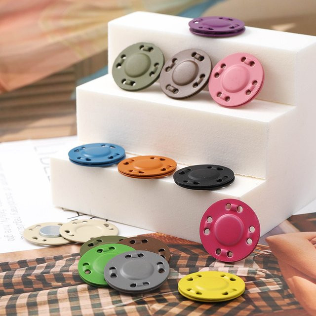 5 Paar magnetische unsichtbare Magnetknöpfe in Lila als DIY-Nähzubehör für Jacken, Mäntel und Taschen - Bild 1