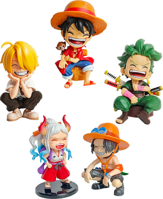Bandai One Piece Auto-Ornament, Figur, Luffy, Solon, Sanji, sitzende Pose, Q-Version - Bild 1