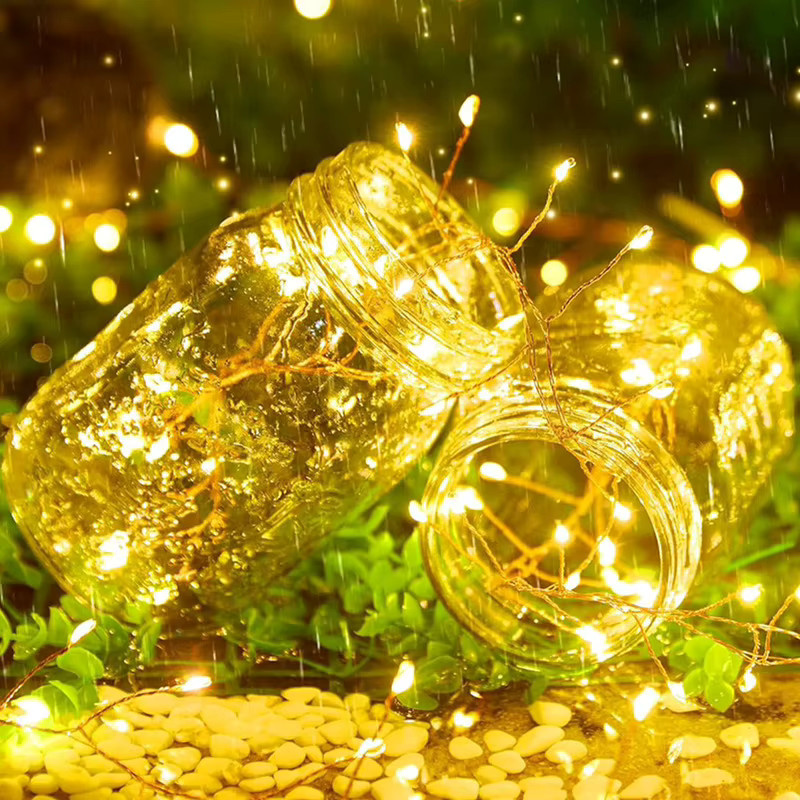 OKAL RED EAST LED-Stern-Lichterkette in Warmweiß mit Feuerwerkslichteffekt, 8 Blinkmodi und Fernbedienung zur Weihnachtsbaumdekoration - Bild 5