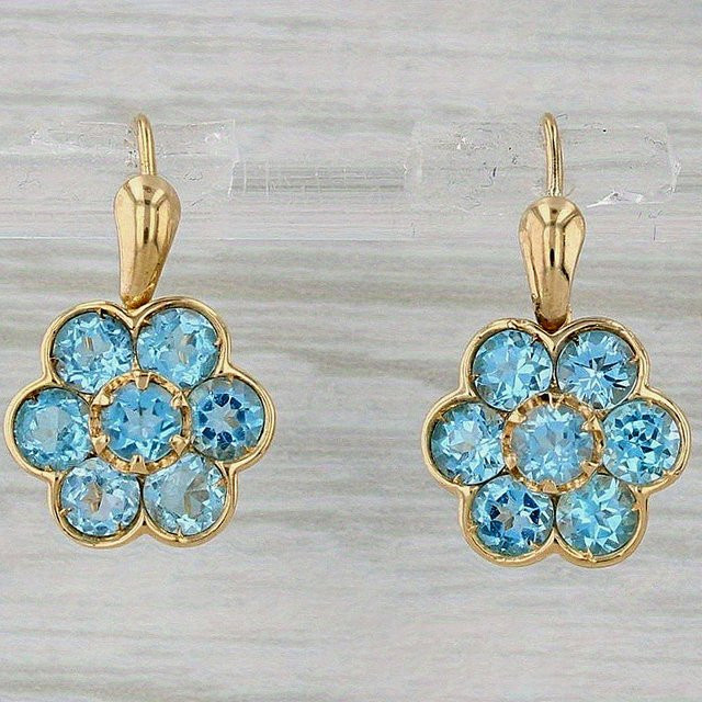 YoYo Floral-Tropfenohrringe, Zirkonia, Gold, Damen - Bild 1