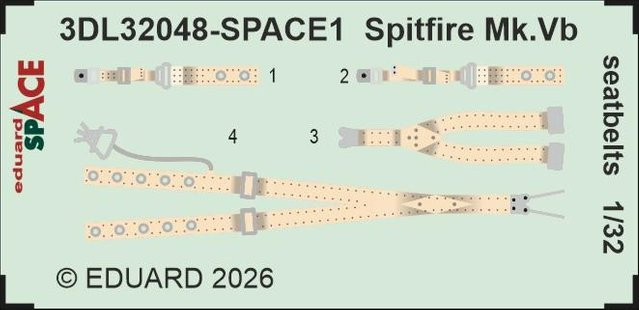 Eduard Spitfire Mk.Vb - Seatbelts - Space, Modellbauzubehör - Bild 1