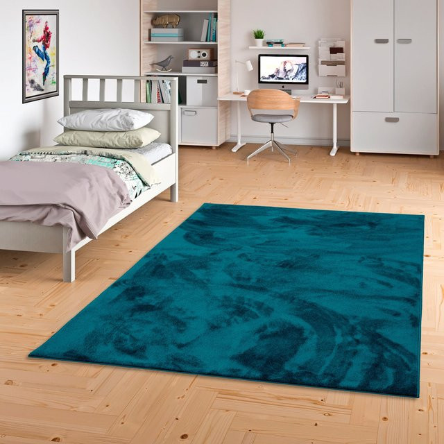 Pergamon Hochflor Langflor Teppich Melia Kids in Türkis, Super Soft, Modernes Design für das Kinderzimmer - Bild 1