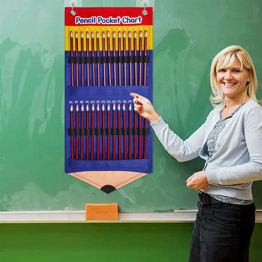 Bleistift-Organizer als Wandtasche für das Klassenzimmer zur Aufbewahrung von Schreibmaterialien für Kinder und Lehrer - Bild 2