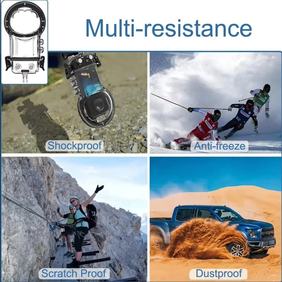 Unsichtbares Tauchgehäuse für Insta360 X4, X3, X4 Air und X5, transparentes Unterwasser-Schutzgehäuse, 50m wasserdicht - Bild 2