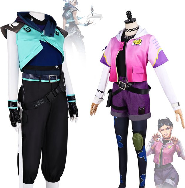 Valorant Clove Jett Cosplay-Kostüm, Sportbekleidungs-Set, Unisex, Bunt - Bild 1