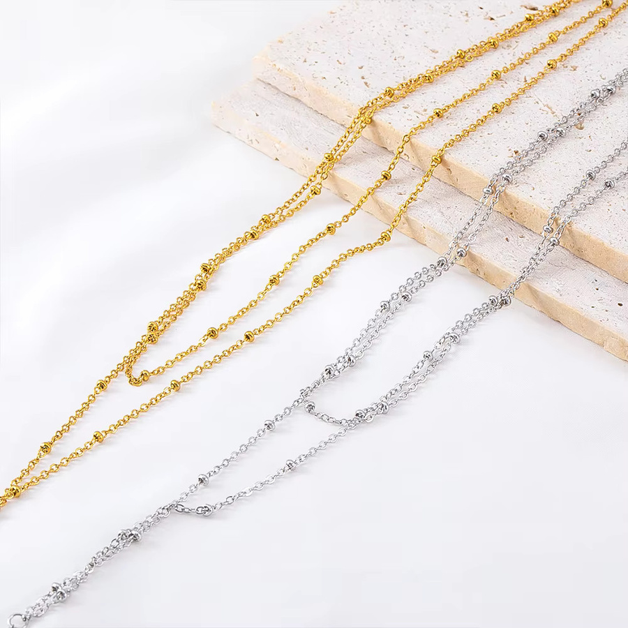 Lariat Halskette Edelstahl, Perle, Silber, 75 cm, Unisex - Bild 2