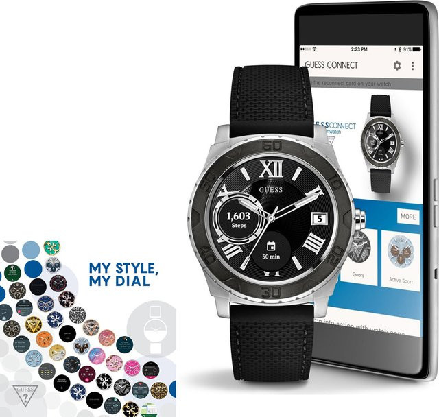 Guess Connect Ace C1001G1 Smartwatch für Herren in Silber, Grau, Schwarz und Multicolour - Bild 1
