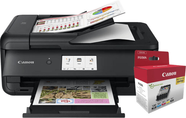 Canon PIXMA TS9550a Inkjet-Multifunktionsdrucker mit einem Satz Reservepatronen in Schwarz - Bild 1
