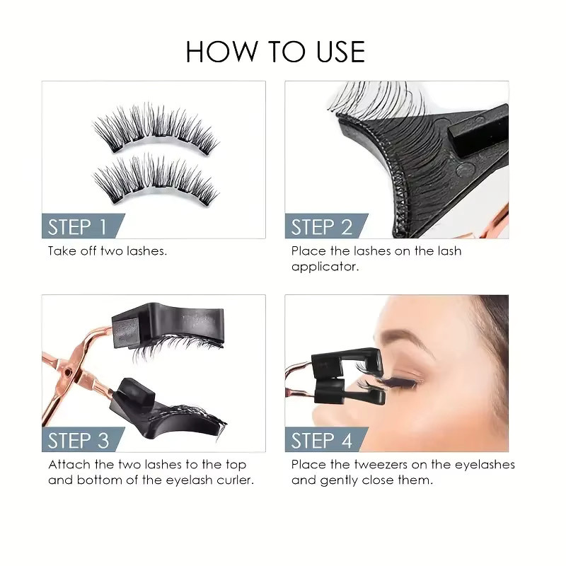 Magnetisches Wimpern Kit, 8 Stück, Schwarz, Natürlich, Unisex - Bild 6