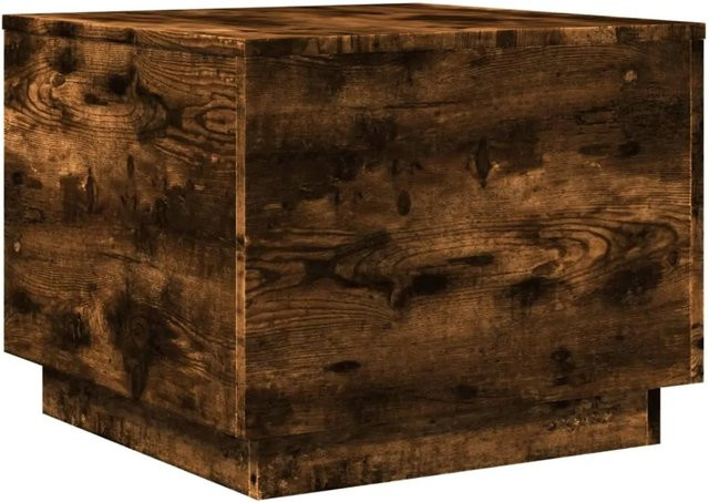 vidaXL Couchtisch mit LED-Leuchten in Räuchereiche, modern und quadratisch, B/T/H: 50 x 50 x 40 cm - Bild 1