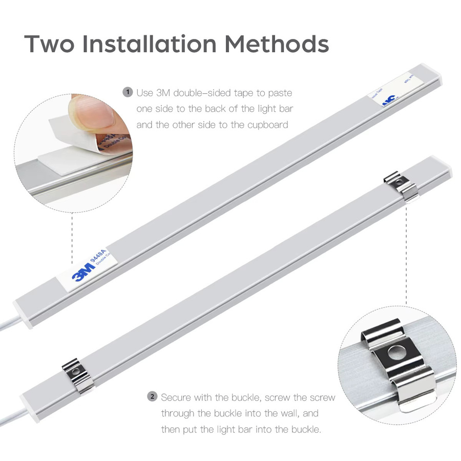 MALITAI Aluminium LED-Lichtleiste in Silber, dimmbar mit RF-Fernbedienung, verknüpfbare Neon Flex Schranklampe für Küche und Arbeitsbereich - Bild 2