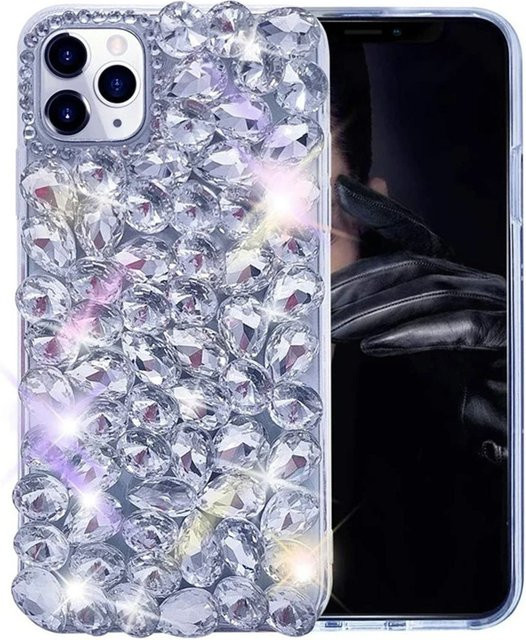 Luxuriöse 3D-Kristall-Diamant-Glitzer Handyhülle für Apple iPhone in Transparent - Bild 1