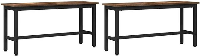 Set aus 2 vidaXL Esstischbänken in Rauchéiche, modern, B/T/H: 110 x 32,5 x 48,5 cm - Bild 1