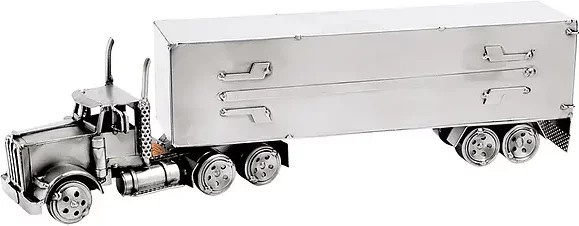 Hinz und Kunst Truckmodell, Lastkraftwagen mit grossem Auflieger, Metall - Bild 1