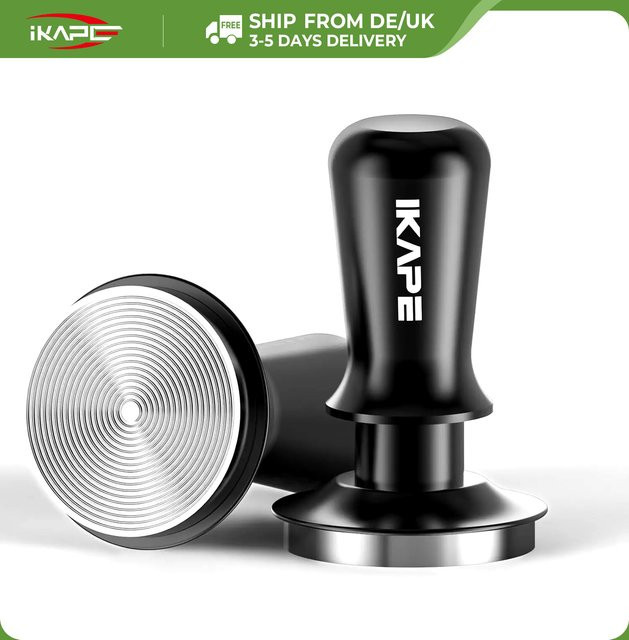 IKAPE V3 Espresso Tamper Premium Barista Kaffeetamper mit kalibrierter Federmechanik aus Edelstahl in Silber oder Schwarz für 51mm, 54mm oder 58mm - Bild 1