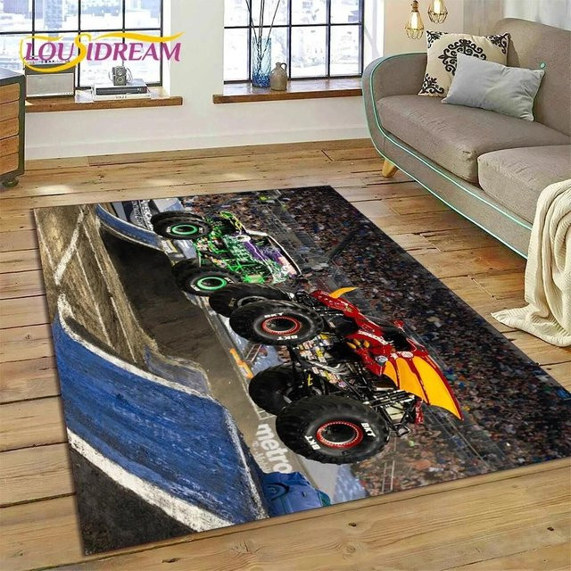 Karpetti Monster Jam Cartoon Teppich für Kinderzimmer und Wohnzimmer, Mehrfarbig, B/T: 80 x 120 cm - Bild 1
